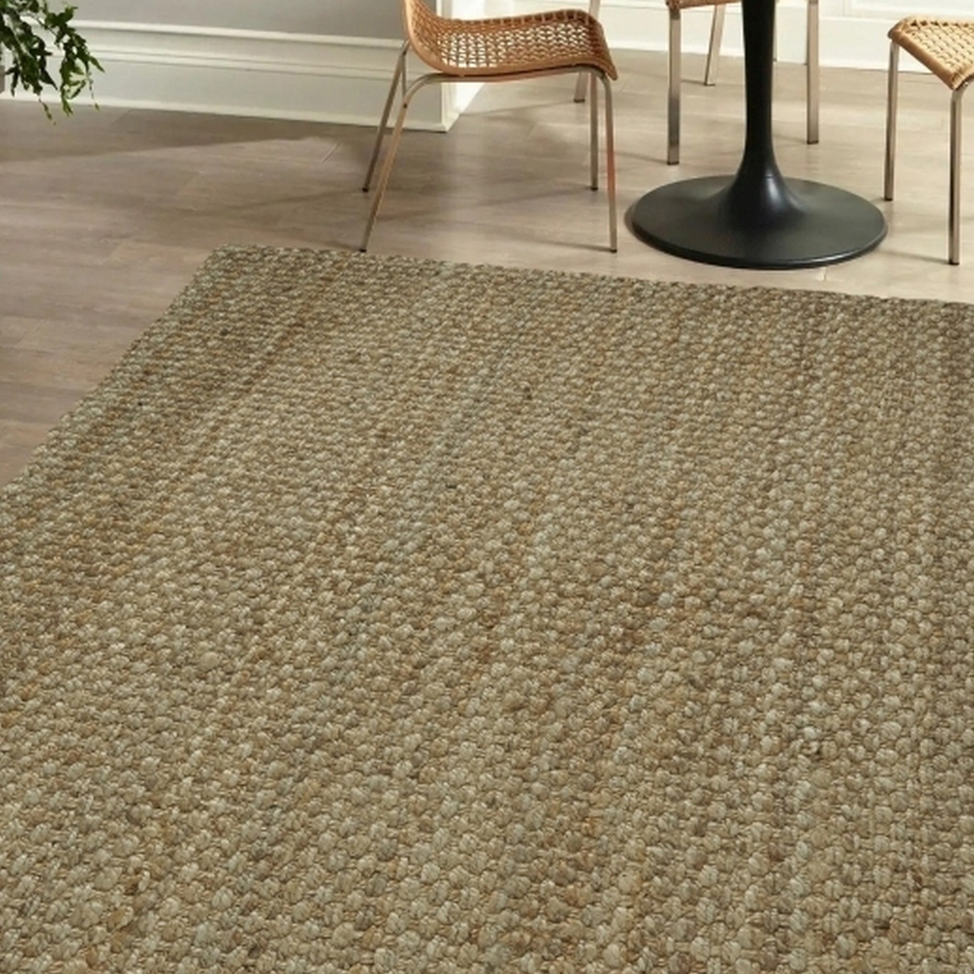 Indian Jute Modern Plain Rugs In Natural